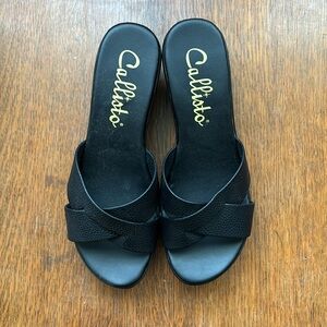 NEW CALLISTO BLACK SANDALS SLIP ON COMFORT